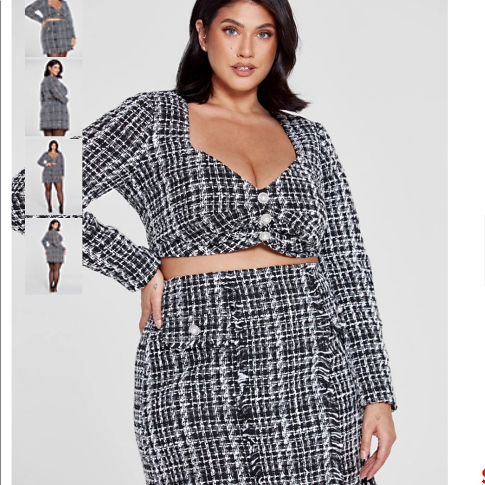 Hounds tooth skirt set